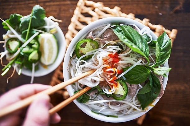 Bowl of Pho-Vietnamese noodle soup